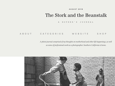 The Stork and the Beanstalk detail dropdown navigation website