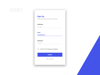 Daily UI #001 – Sign Up 001 concept dailyui interaction ui ux web webdesign website websites