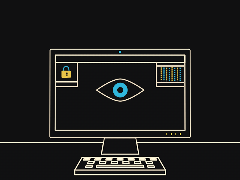 Eye Zap Loop 2d 3d after effects animation computers data security design flat design gif hacking illustration illustrator loop technology vector