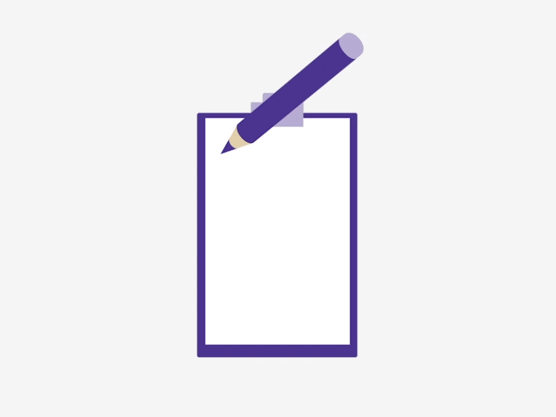 Clipboard and pencil 3d animation clipboard data information loop pencil vector