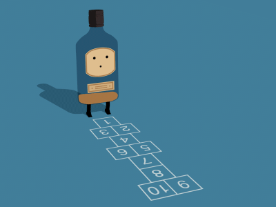 Hopscotch 3d alcohol animation character animation gif vector