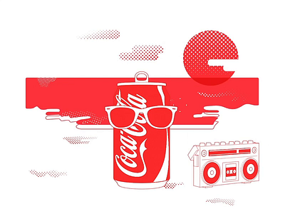 Coca Cola after effects animation beach cinema 4d coca cola flat design motion design