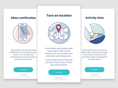 Ask Permission Screens activity app ask data illustration location mobile notification permission ui ux