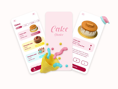 Ui Design cake shake App 3d animation branding design graphic design illustration logo motion graphics ui ux