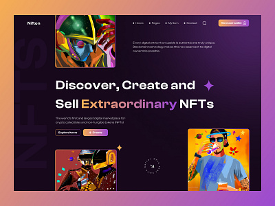 NFT Website Design Concept adobe xd design figma landing page nft nft web design ui ui design ui ux design ux web design website design