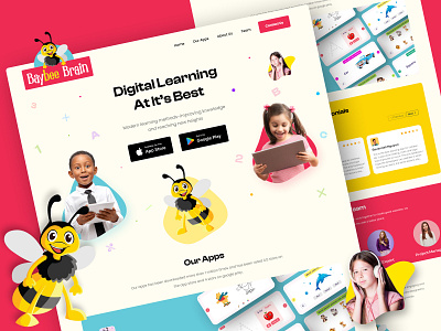Kids Learning App || Landing Page Design design kids learning app ui ui design ui ux design ux web design