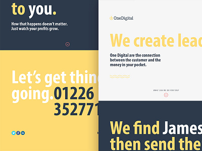 One Digital - Landing Page brand digital hire homepage landing page marketing typography web web design website yellow