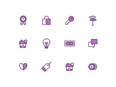 Oi Icon Set brand design estate agents icon set icons illustration money purple responsive vector web website