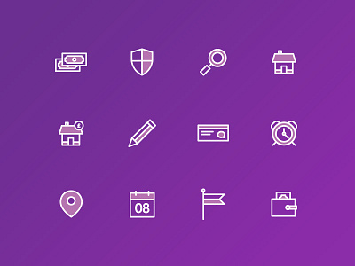 Oi Icon Set (Continued) brand design estate agents house icon set icons illustration purple responsive vector web website