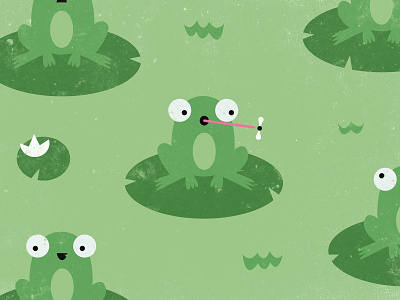 Catch of the day! character character design cute design frog green icons illustration pattern texture toad vector