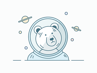 Space Bear 404 bear character drawing illustration space