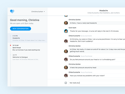 Patient chat interface