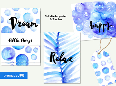 Summer watercolor set blue calligraphy diving hawaii island logo ocean pattern resort river sea summer texture tropical vacation water watercolor