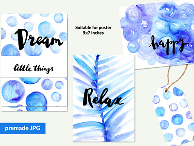 Summer watercolor set