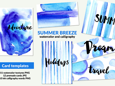 Summer watercolor set