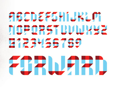 Forward geometric optimism overlap type typeface vector