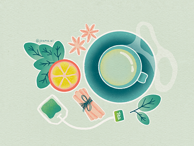 Tea Leaves & Herbs art design digital art digital illustration illustration procreate texture