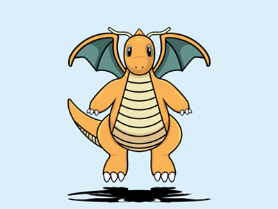Pokemon GIF: Dragonite after effects animation design dragonite flat gif illustrator motion motion graphics pokemon pokemon go