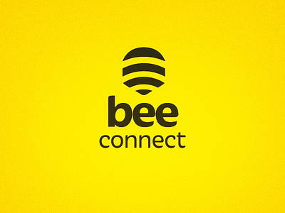 BeeConnect logo bee honey logo waves yellow