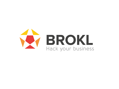 BROKL app logo app brokl logo network pentagon star