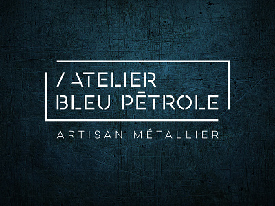 Logo Atelier Bleu Petrole artisan blue craft logo metal petrol steel worker