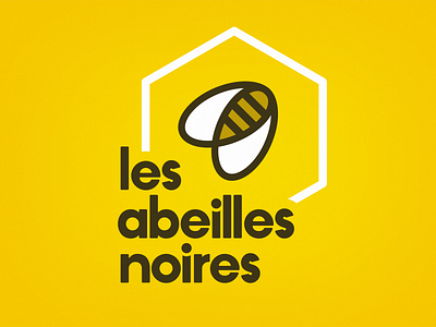 Les Abeilles Noires logo design abeilles bees black branding design honey identity logo yellow
