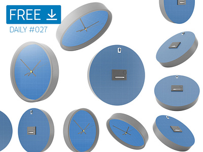 Wall Clock - Daily Free Mockup #027