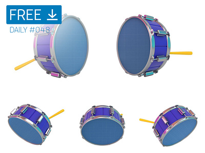 Cartoon Drum - Daily Free Mockup #048