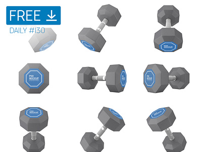 Rubber Dumbbell - Daily Free Mockup #130 business download dumbbells free free download freebie mockup psd