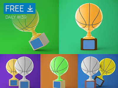 Basketball Trophy - Daily Free Mockup #139