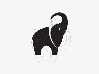 Elephant elephant illustration logo mark