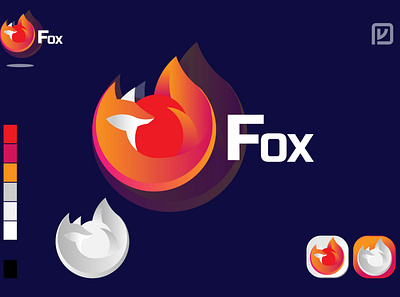 Fox minimalist logo and brand concept design logo grid