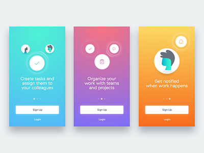 New User Experience Style Frames - iOS gradient ios mobile new user experience onboarding