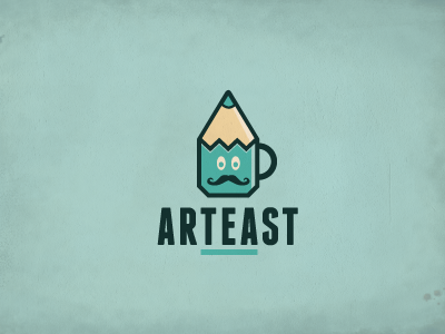 arteast artist logo mug pencil tea