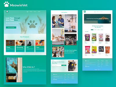 Website Petshop MeowieVet app ui webdesign