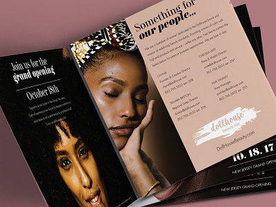 Dollhouse Beauty Bar beauty branding brochure print