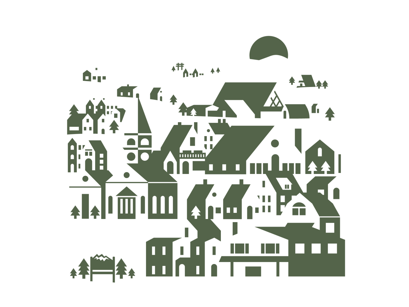 Mountain Town by Town Bench on Dribbble