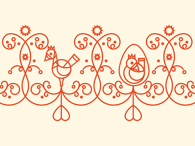 Chicken & the Egg chicken egg line pattern stroke up