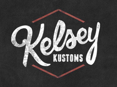 Kelsey Kustoms Logo 2 hand lettering logo script