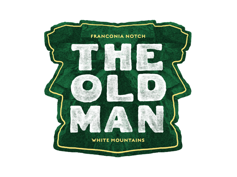 The Old Man of the Mountain new hampshire new england lettering