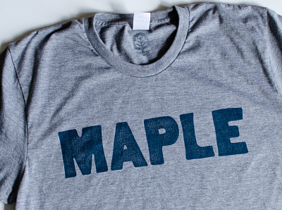 Hand-lettered Maple T-Shirt handmade lettering linocut maple