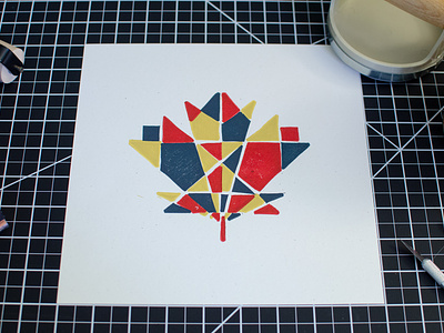 Maple Leaf Block Print