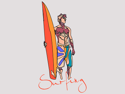 surfing rider illustration abstract eps, png