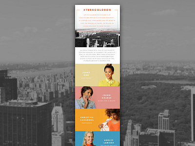 #TURNCOLORON Editorial Page bloggers design editorial new york city web design
