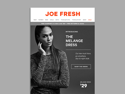 The Melange Dress creative design email graphic design joe fresh type