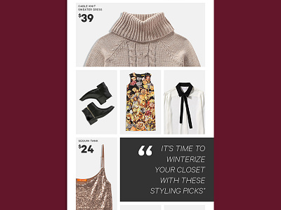 Editor's Pick Email fashion grid joe fresh product laydown typography