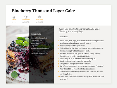 Daily UI #40 - Recipe daily ui dailyui recipe ui design user interface design