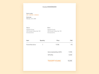 Daily UI #46 - Invoice daily ui dailyui invoice ui design user interface design