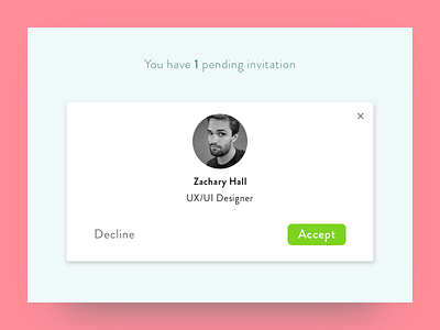 Daily UI #078 - Pending Invitation daily ui dailyui dailyui pending invitation pending invitation ui design user interface design