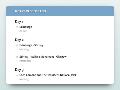 Daily UI #079 - Itinerary